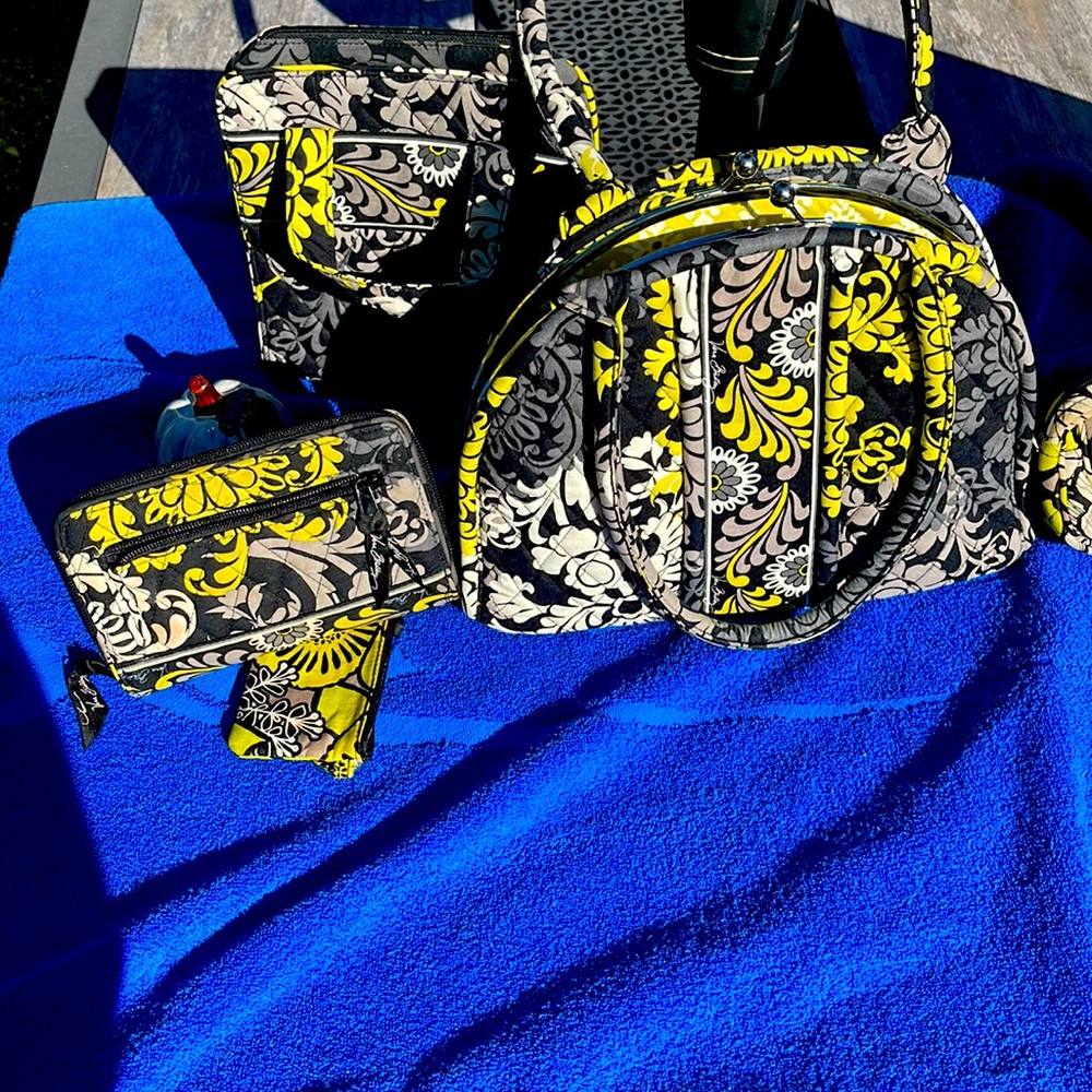 Multi colors yellow/gray/black/white Variety collection of Vera Bradley 5 pieces